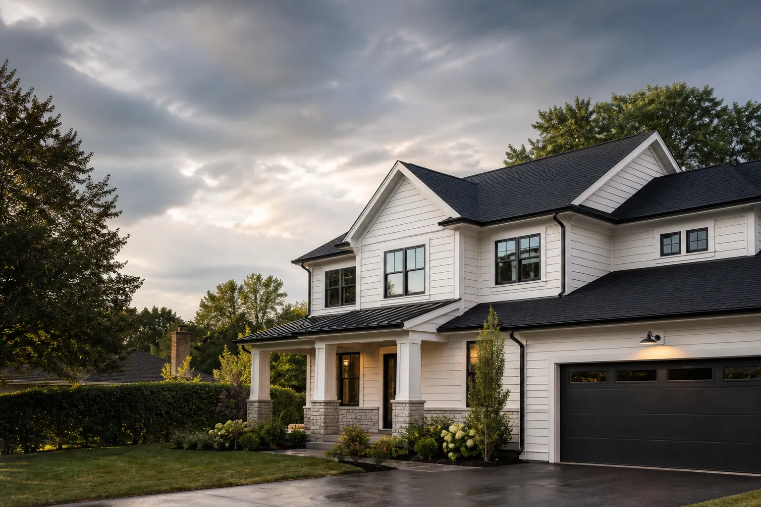 Newly finished roof and exterior on an Illinois home